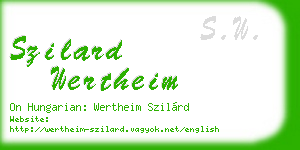 szilard wertheim business card